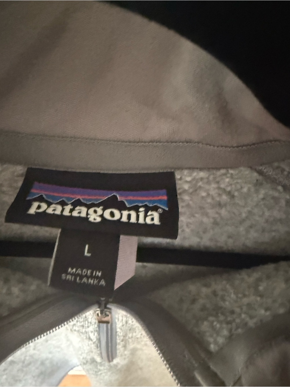 Patagonia Men's Heather Gray Quarter-Zip Fleece Pullover - Picture 2 of 3